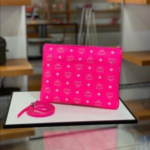 No offer accepted! MCM neon pink medium size crossbody bag $470+ tax